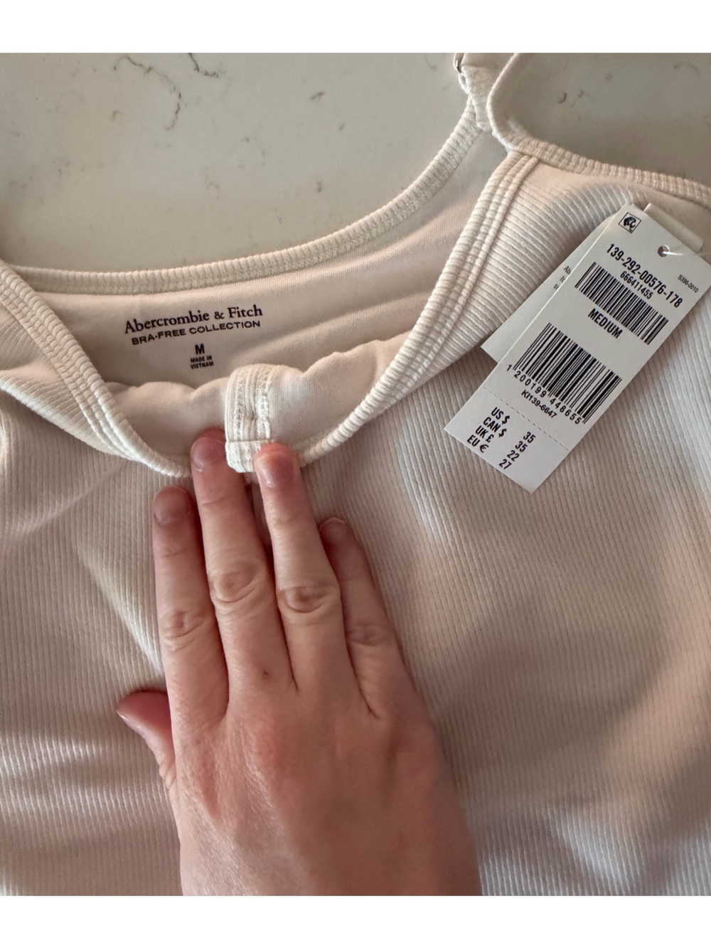 Abercrombie & Fitch White Ribbed Henley Tank - Picture 3 of 3